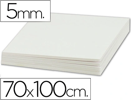 Carton Pluma Liderpapel Blanco Doble Cara 70x100cm Espesor 5mm