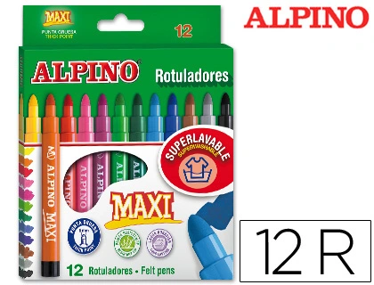 Rotulador Alpino Maxi Caja de 12 Unidades Colores Surtidos