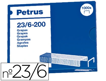 Grapas Petrus nº 23/6 Caja de 1000 Unidades