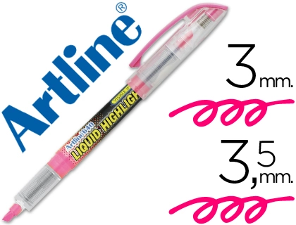 Rotulador Artline Fluorescente Ek-640 Rosa Punta Biselada