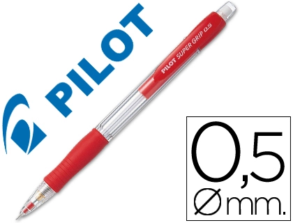 Portaminas Pilot Super Grip Rojo 0,5 mm Sujecion de Caucho