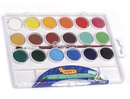 Acuarela Jovi 18 Colores con Pincel Estuche de Plastico
