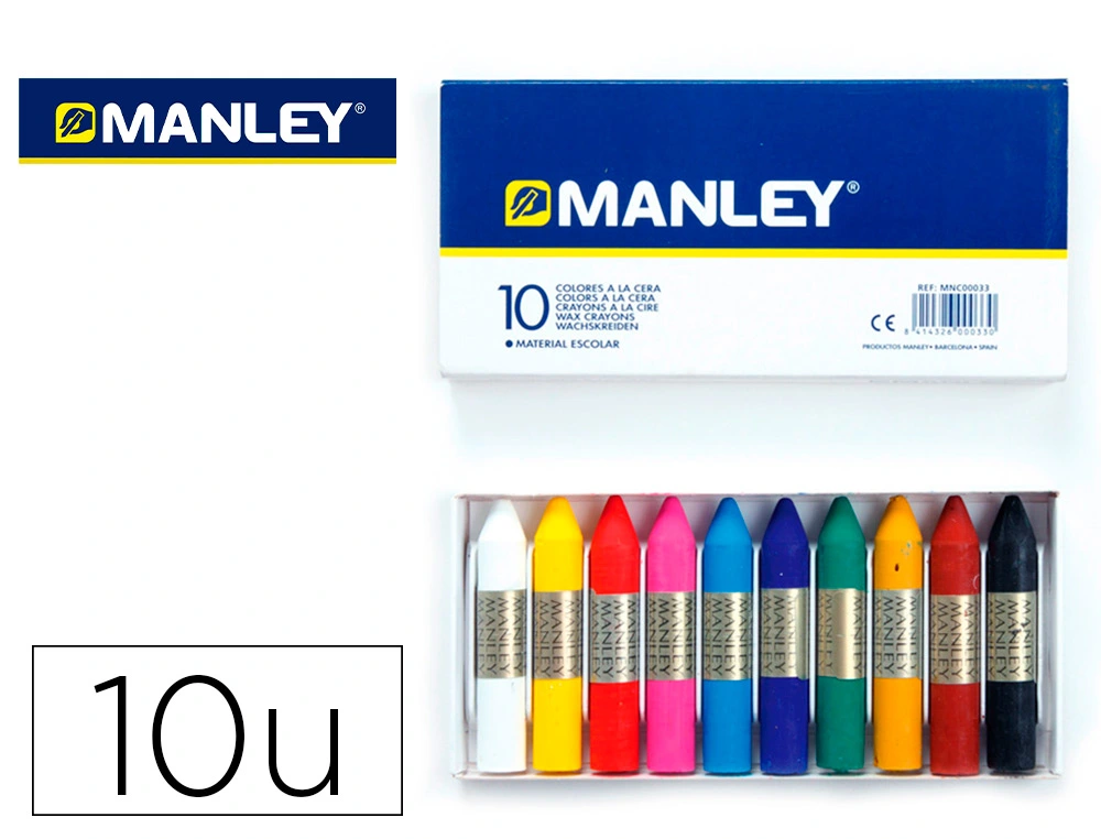 Lapices Cera Manley Caja de 10 Colores Surtidos