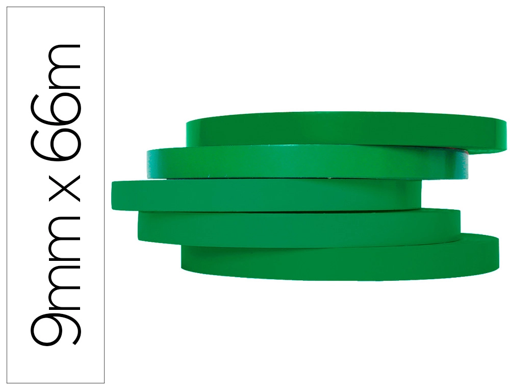 Cinta Adhesiva Q-Connect 66 mt x 9 mm Verde para Cerrar Bolsas