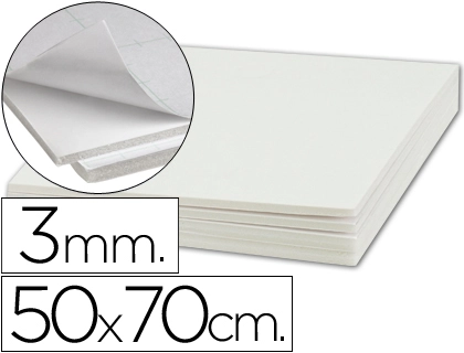 Carton Pluma Liderpapel Blanco Adhesivo 1 Cara 50x70 cm Espesor 3 mm
