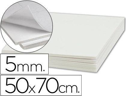 Carton Pluma Liderpapel Blanco Adhesivo 1 Cara 50x70 cm Espesor 5 mm