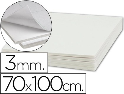 Carton Pluma Liderpapel Blanco Adhesivo 1 Cara 70x100 cm Espesor 3 mm
