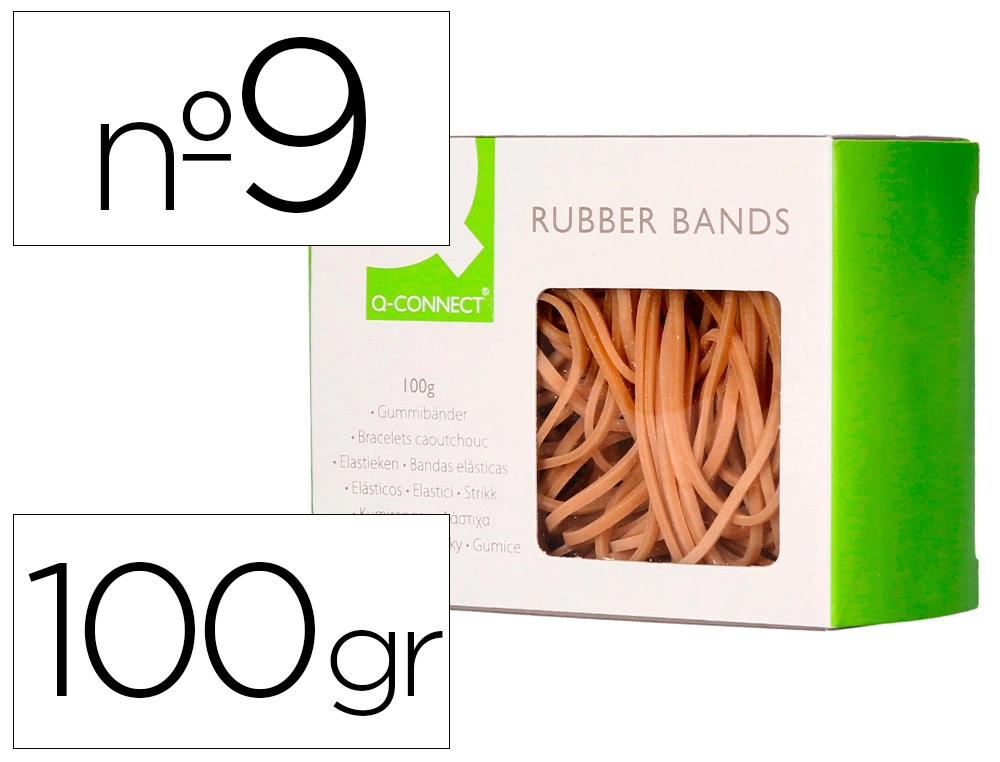 Gomillas Elasticas Q-Connect 100 gr Numero 9 90 x 2 mm
