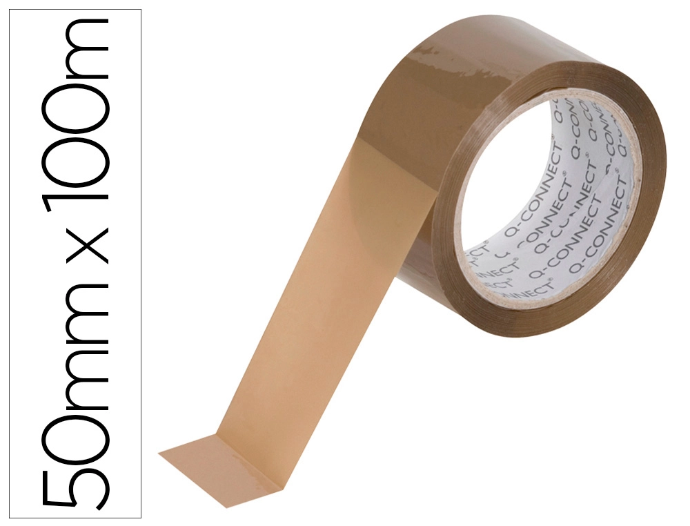 Cinta Adhesiva Q-Connect Polipropileno Havana 100 mt x 50 mm para Embalaje