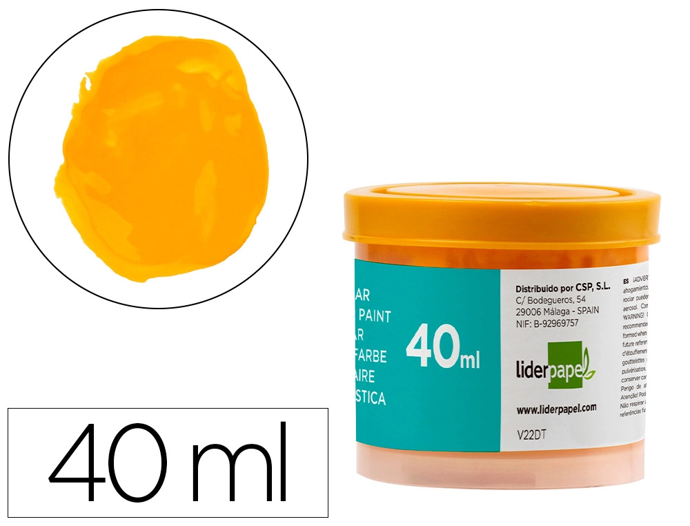 Tempera Liderpapel Escolar 40 ml Amarillo Oro