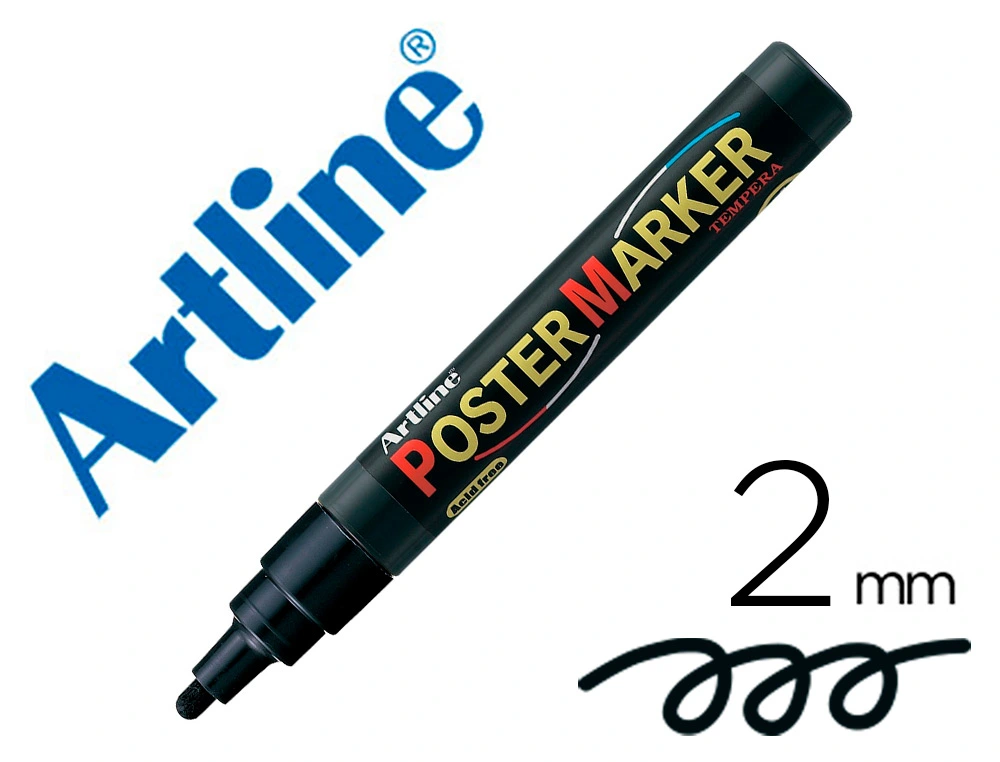Rotulador Artline Poster Marker Epp-4-Neg Punta Redonda 2 mm Color Negro