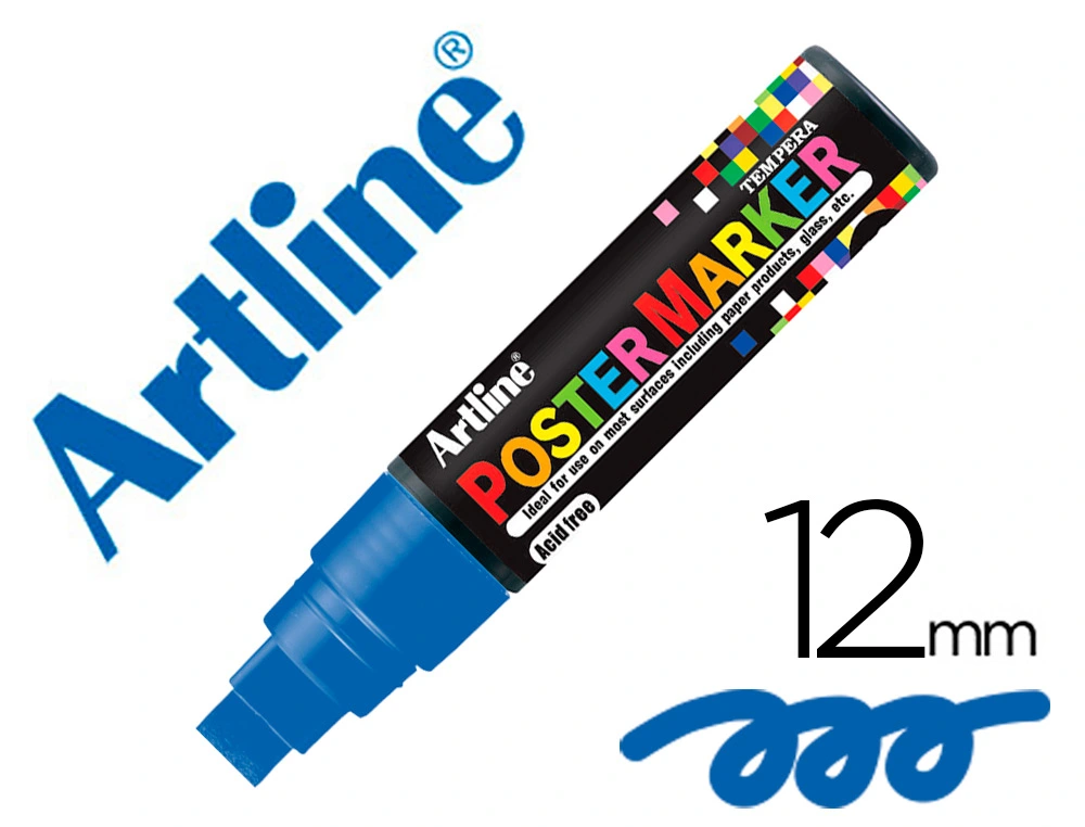 Rotulador Artline Poster Marker Epp-12 Punta Redonda 12 mm Color Azul