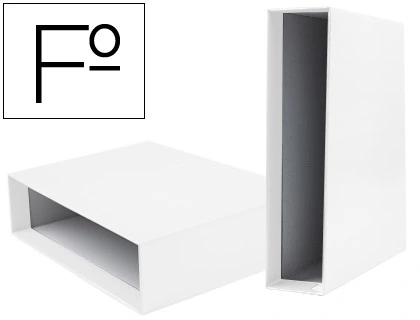 Caja Archivador Liderpapel de Palanca Carton Folio Documenta Lomo 75mm Color Blanca