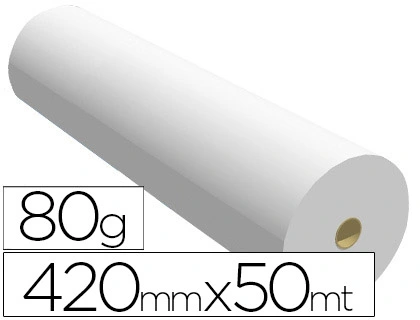 Papel Reprografia para Plotter 420mmx50mt 80gr Impresion Ink-Jet