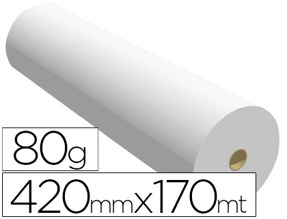 Papel Reprografia Ppc para Planos 420mmx170mt 80gr