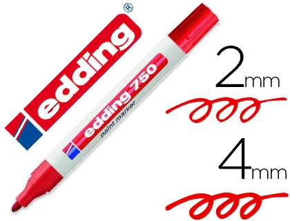 Rotulador Edding Punta Fibra 750 Rojo Punta Redonda 2-4 mm