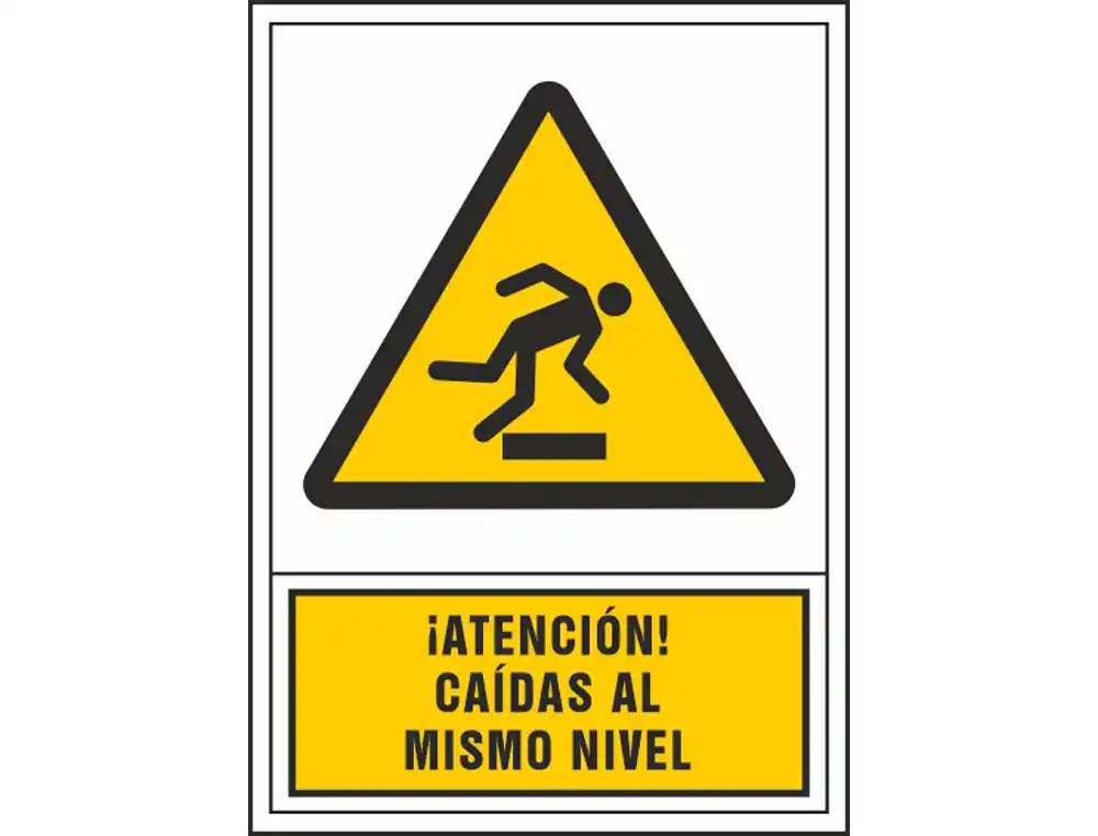 Pictograma Syssa Señal de Advertencia Atencion! Caidas Al Mismo Nivel en PVC 245x345 mm