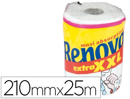 Papel de Cocina Renova Xxl Maxi Ultra Absorbente 2 Capas 28,8 mt