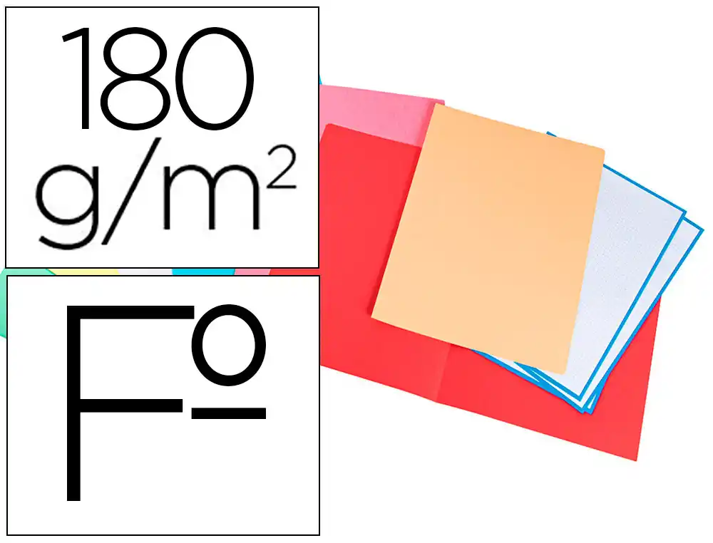 Subcarpeta Cartulina Liderpapel Folio Colores Surtidos Paquete de 25 Unidades Retractiladas