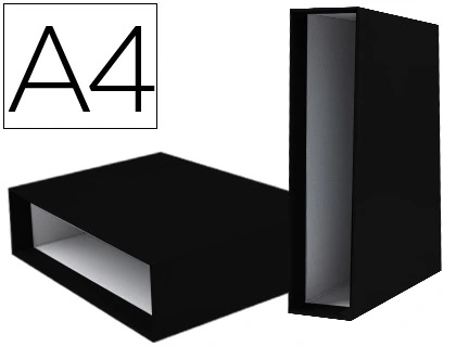 Caja Archivador Liderpapel de Palanca Carton DIN-A4 Documenta Lomo 75mm Color Negro